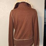 Vintage Y2K TWISTED HEART Zip Up Jacket Brown Fur Size Small/Medium Photo 2