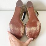 Ralph Lauren Lauren Ralph Lauren Wedge Sandals Sz 8 Womens Navy Gold Buckle Luxury Travel Photo 11