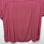 Hot Kiss Women's Pin Striped Red V-Neck Short Sleeve Top Size XL Lightweight Photo 8