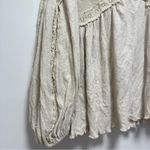 Miss Me  Linen Babydoll Lace Embroidered V-Neck Top Flowy Coastal Cowgirl Photo 3