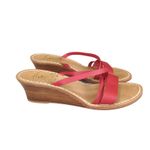 Il Sandalo Caprese Capri Sandals Red Leather Criss Photo 3