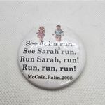 John McCain & Sarah Palin 2008 Button Pin Black Photo 1