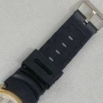 Vintage timex gold tone watch quartz analog 32mm black plastic band running Photo 3