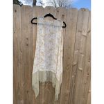 Cato  Size Large‎ Sleeveless Cardigan Fringe Paisley Light Pale Yellow Boho Photo 5