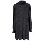 My Story Charcoal Keyhole Mock Neck Cowl Neck Long Sleeve Sweater Dress Photo 3