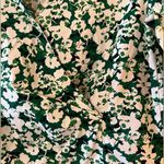 Talbots  Flower Faux Wrap Zip Shirt Top Green White Floral NWOT Size 10 Photo 2