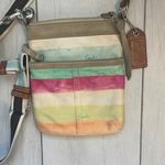 Coach Hampton Watercolor Stripe Small Crossbody Bag 10718 Some Wear And Tarnish Photo 5