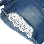 NWT ~ Women's Plus Size Stretch Denim & Lace Blue Jeans Shorts & Frayed Hem ~ 3X Photo 6
