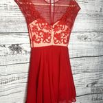ASOS  Red Mesh Sweetheart Neckline Mini Flutter Dress 2 Photo 1