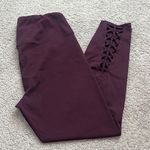 Active Life Plum Purple Leggings with back Lace up Detail Photo 0