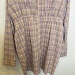 Pretty Little Thing Plaid Long Sleeve Button Down Lilac Shirt Dress NWT Sz 16 Photo 1