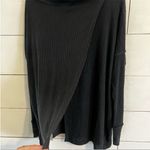 Free People We The Free Black Beach Split Back Ribbed Cowl Neck Top. Size Medium. Photo 7