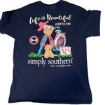 Simply Southern  Women’s Short Sleeve T-Shirt Size Medium Dark Navy Blue Photo 3