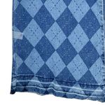 No Boundaries  Y2K Argyle Print Straight Leg Jeans Women’s 17 Raw Hem Whiskered Photo 5