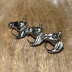 Head Three Horse  Equestrian Sterling Silver Pin Brooch Photo 2
