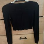 ZARA NWOT Viscose Long Sleeve Black Tee size Medium Photo 2