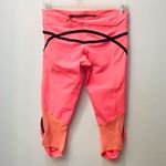 Lululemon Pace Crop Orange Coral Black Leggings sz 6 Photo 4