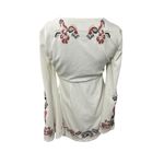 Free People  Dress Floral Bell Sleeve Ivory 4 Hippie Folk Flare Embroidered Fairy Photo 1