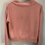 Aerie Women Pink Distressed Crewneck Boxy Sweatshirt Small Photo 1