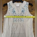 Knox Rose Embroidered Boho Tank Dress Size S Taupe Sleeveless V-Neck Like New Photo 5