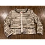 Tory Burch  Vanessa jacket brown cream tweed jewel stone embellished blazer 12 Photo 1