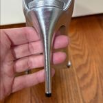 Karl Lagerfeld  PARIS Cyron Leather‎ Stiletto Booties Silver 8.5 Photo 9