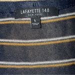 Lafayette 148 Silk Blend Long‎ Sleeve Navy Blue Striped Mid Length Cardigan Sz L Size L Photo 8