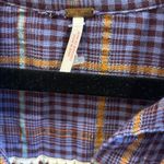 Free People OVERSIZED MEDIUM COTTON BUTTON DOWN PURPLE BRONZE GOLD METALLIC… Photo 2