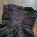 Alice + Olivia Black Sparkly Strapless Mini Dress Photo 5