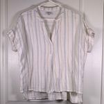 Madewell  White Park Popover Shirt in Textured Stripe Blouse Size Small EUC #2787 Photo 0