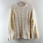Aerie  Unreal Crewneck Oversized Cable Knit Long Sleeve Sweater Cream XS Photo 1