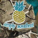 Simply Southern Simply‎ Southern Low Profile Trucker Hat Teal & Camo w/ Pineapple Logo Photo 5