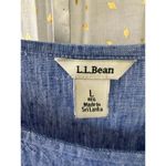 L.L.Bean 100% Linen Scoop Neck Open Chest Pocket Pull Over Tunic Blouse L Photo 4