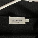 The Reset R Label Sweater Medium Black Wool Cashmere Ribbed Mock Neck 1/4 Zip Photo 5