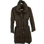 Max Mara Clasp Parka Jacket Winter Goose Down Puffer Mid Length Ruched Brown 8 Photo 1