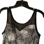 Shore Shapes leopard mesh neckline built in bra slimming nylon spandex blend 1pc Black Size 16 Photo 1