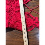 Free People NEW Size S Adella Maxi Slip Dress Sleeveless Boho Crochet Lace Red Photo 15