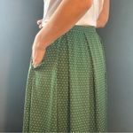 Who What Wear  Green Midi A-Line Skirt with Dots and Pleats size 6 Photo 1