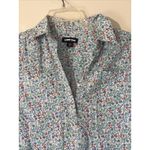 Lands' End Cotton Linen Floral Flower Pocket Popover Blouse Shirt Womens XS 2-4 Photo 2