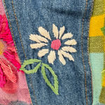 Susan Bristol Vintage Bright Hand Painted & Embroidered Floral Jean Jacket Retro Photo 7