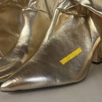 Franco Sarto  sz8 Alta vintage nostalgic gold heeled boots calf sexy pointed toe Photo 3