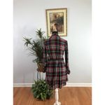 Derek Heart Shirt Dress Women Small Red Black Plaid Long Sleeve Stretch Casual Photo 7