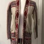 Lucky Brand  Knit Open Collar Cardigan S Southwestern Academia Boho Western Photo 0