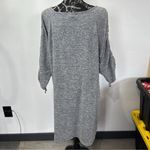 a.n.a Women's XXL Gray T-Shirt Dress 3/4 Sleeve Ruched Drawstring Casual NWT Photo 1