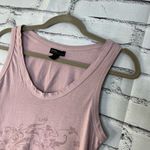 ZARA  Pastel Pink Graphic Sleeveless Tank Top Crew Loose Fit Summer Shirt SZ M Photo 5