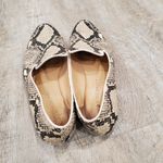 Veronica Beard Beige and Black Snake Print Leather Loafers Photo 3