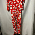 COCA COLA BEAR WOMENS SIZE MEDIUM ONE PIECE FOOTED HOODED PAJAMAS ZIP FRONT Red Photo 8