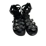 Zadig & Voltaire Capri Crush Black Leather Gladiator Sandals Size 38 Photo 1