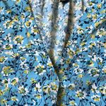 Hilary Radley  Blue Fitted Blouse with Flutter Sleeves Photo 3