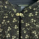 Vintage Metallic Evening Cardigan Black Gold Womens 12 Open Front Holiday Layer Photo 2